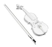 Student Violin 4/4 Full Size White Violin Set - Beginner Acoustic Violin Outfit with Case Bow Rosin, Spruce Top & Basswood Body, Easy Play Violin for Kids Adults & Students