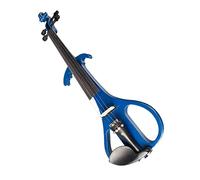 Student violin Electric Violin Set Solidwood Silent Violin Ebony Tailpiece With Four Fine Tuners Fingerboard Chin Rest Blue Violin Set Adult violin