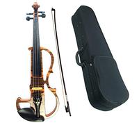 Student violin Full Size 4/4 Colored Solid Wood Grain Electric Silent Violin Kit With Ebony Fittings Violin Bow Case Adult violin (Color : 03)
