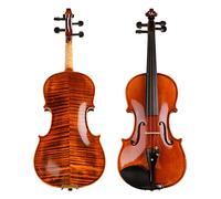 Student violin Natural Stripes Maple Full Hand-made Professional Violin Musical Instrument With Case Shoulder Rest Violin Bow Adult violin (Color : 4/4)
