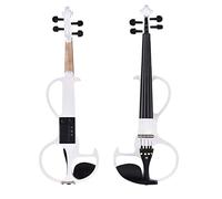Student violin White 4/4 Full Size Electric Violin/Fiddle Set Soidwood Body Ebony Fittings With Brazilwood Canvas Case Adult violin