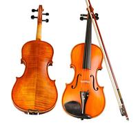 Student violin White Pine Panel Pattern Matte Brown Handmade 4/4 Size Violin Musical Instrument Ebony Tailpiece Adult violin (Color : 4/4)