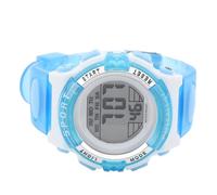 Student Watch, Pu Strap Digital Chronograph Watch in Stainless Stainless Buckle of The Week Display of Electric Week for Sports (Blue)