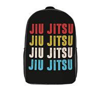 Students Bookbag Combat Jiu Jitsu Retro Rucksack Durable Children's Backpack Large Capacity Bag for School, Travel, Work, 43X32X14Cm