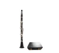 Students clarinet B Flat Clarinet Wooden Instrument Bakelite Ebony Grade Test Performance(Ebony outer copper hoop)
