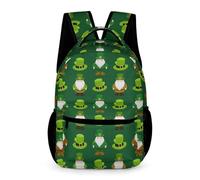 Students for Boys St. Patrick's Day Theme Daypack Age 13 Green School Bag for Girls Years 1-2 Durable Daily Rucksack Books Water Bottle Weekend Travel Outdoor