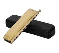 Students Harmonica 16-hole 64-note Chromatic Harmonica In C Key Suitable For Beginners To Learn How To Play The Harmonica(Gold)