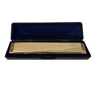 Students Harmonica 28 Holes Chromatic Harmonica C Key Slive Professional Mouth Organ Portable Tremolo Mini Harps Woodwind Instruments(Gold)
