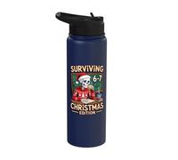 Students Saying 6-7 Six Seven 67 Funny Teacher Christmas Stainless Steel Insulated Water Bottle