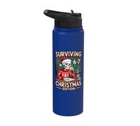 Students Saying 6-7 Six Seven 67 Funny Teacher Christmas Stainless Steel Insulated Water Bottle