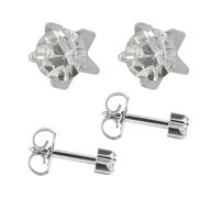 Studex April/Crystal Mini 2mm Stainless Steel Claw Setting Ear Piercing Stud Earrings Birthstone