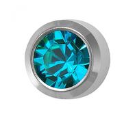 Studex December/Blue Zircon Mini 2mm Stainless Steel Bezel Setting Ear Piercing Stud Earrings Birthstone