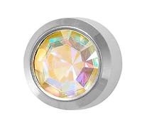 Studex Ear Piercing Silver Coloured Stainless Steel AB Crystal Stud Earrings - 4mm Bezel Setting