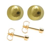 Studex Gold Plated Large 5mm Traditional Ball Ear Piercing Stud Earrings Plain Ball