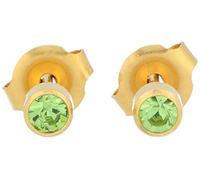 STUDEX Green Stud Earrings, Gold Plated Stainless Steel, Hypoallergenic, Anniversary, EARRING