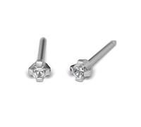 STUDEX Sensitive by, Crown Setting Cubic Zirconia Round Stud Earrings, 2-8 mm, Polished Surgical Steel, 7 Variations