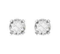 STUDEX Sensitive by, Crown Setting Cubic Zirconia Round Stud Earrings, 2-8 mm, Polished Surgical Steel, 7 Variations