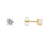 STUDEX Sensitive Cubic Zirconia Stud Earrings 5mm | Hypoallergenic and Nickel Free for Sensitive Ears | Gold Plated Posts | High Fashion Earrings for Women and Men