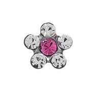 Studex Sensitive Regular Clear and Rose Crystal Daisy Silver Coloured Stainless Steel Stud Earrings 5mm Setting