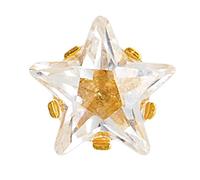 Studex Sensitive Regular Cubic Zirconia CZ Star Gold Plated Stud Earrings 5mm Claw Setting