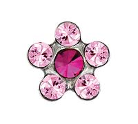 Studex Sensitive Regular Light Rose and Fuchsia Crystal Daisy Stainless Steel Stud Earrings 5mm Setting