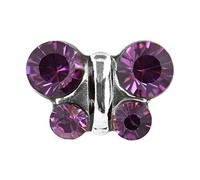 Studex Sensitive Stainless Steel Birthstone Crystal Butterfly Stud Earrings - February/Amethyst