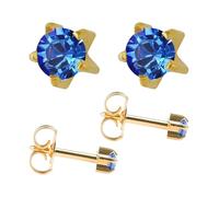 Studex September/Sapphire Regular 4mm Gold Plated Claw Setting Ear Piercing Stud Earrings Birthstone