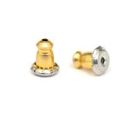 Studex Sterilized Bullet Clutch Earring Backs - Gold Plated Surgical Stainless Steel Earring Backs Replacements, Extra Comfort for Heavy Earrings (Pack of 8)