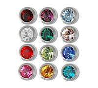 Studex Surgical Steel 4mm Regular Size Ear piercing Earrings studs 12 pair Mixed Colors White Metal