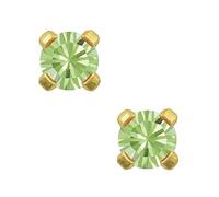 Studex Tiny Tips 3mm August/Peridot CZ Birthstone Gold Plated Childrens Hypo-allergenic Stud Earrings