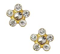 Studex Tiny Tips Clear Crystal 5mm Daisy Gold Plated Childrens Hypo-allergenic Stud Earrings