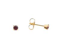 STUDEX Tiny Tips Kids Earrings | Amethyst Stud | Hypoallergenic and Nickel Free for Sensitive Ears | Birthday Gift for Little Girls | Gold Plated Post