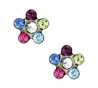 Studex Tiny Tips Rainbow Crystal 5mm Daisy Stainless Steel Childrens Hypo-allergenic Stud Earrings