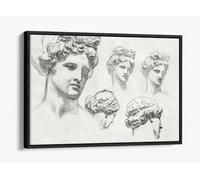 Studies for Apollo and the Muses by John Singer Sargent Canvas Floater Frame Print Picture Art - Black Frame 24 inch wide x 16 inch high