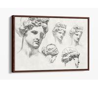 Studies for Apollo and the Muses by John Singer Sargent Canvas Floater Frame Print Picture Art - Walnut Frame 24 inch wide x 16 inch high
