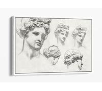 Studies for Apollo and the Muses by John Singer Sargent Canvas Floater Frame Print Picture Art - White Frame 36 inch wide x 24 inch high
