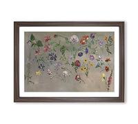 Studies of Flowers Vol.1 by Jacques-Laurent Agasse Framed Print | A2 Walnut Framed Wall Art | Ready to Hang | Modern Floral Picture | Living Room Bedroom Lounge Office