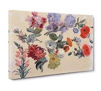 Studies Of Flowers Vol.2 By Jacques Laurent Agasse Canvas Print | Gallery Wrapped 30mm Frame Wall Art | 30x20 inches | Ready to Hang | Classic Floral Picture | Living Room Bedroom Lounge Office