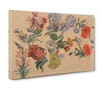 Studies Of Flowers Vol.2 By Jacques-Laurent Agasse Canvas Print | Gallery Wrapped 30mm Frame Wall Art | 30x20 inches | Ready to Hang | Contemporary Floral Picture | Living Room Bedroom Lounge Office
