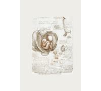 ‘Studies of the Foetus in the Womb’ Hardcover 6x9 Matte Journal, 150 Lined White Pages: Artwork by Leonardo da Vinci