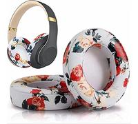 studio 3 Ear Pads Cushions Replacement Earpads for Beats Wired & Wireless Headphones, Ear Cushions Memory Foam Earpads with Soft Protein Leather - White Floral