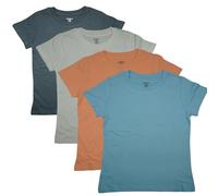 Studio 3 Girls' Four-Pack Assorted Color T-Shirts, Peach, Grey, White, Turquoise, 6X