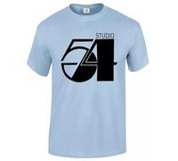 Studio 54 New York Disco Men's T-Shirt Clubbing Dance Gift Game S to 5XL Tee Top(Sky Blue,L)