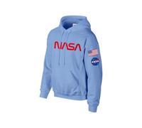 Studio 9Thirty3 NASA Hoodie - Unisex Pullover Sweatshirt with Flag & NASA Logo, Gift for Space Enthusiasts, Columbia Blue, L
