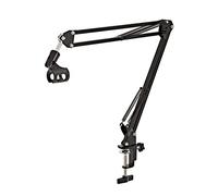 Studio Arm Microphone Stand by Gear4music with Clamp & Mic Clip | Extendable to 70cm with 360-degree rotation, ideal for podcasting and recording, universal mic thread fits most microphones