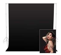 Studio Backdrop Black Photography Background Collapsible Photo Muslin Background for Product Shooting Portrait Photography Video Shooting, 3x3m