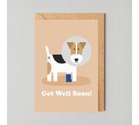 STUDIO BOKETTO Get Well Soon Card Get Well Soon Gifts Dog Get Well Soon Card Poorly Sick Ill for Her for Friend for Him for Dog Lover, white