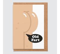 STUDIO BOKETTO Rude Birthday Card Dad Rude Birthday Card Friend You Old Fart Fart Farting for Men for Boys Dad Birthday Card Funny Husband Boyfriend, white