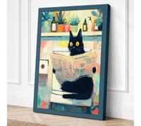 Studio Cat Boho Canvas Wall Art Print 24x16 Inch (61 x 41 cm)