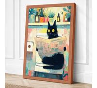 Studio Cat Boho Canvas Wall Art Print 30x20 Inch (76 x 51 cm)